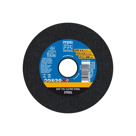 Pferd 4-1/2" x .040" Cut-Off Wheel, 7/8" A.H. - PSF STEEL - Type 1 25PK 69945